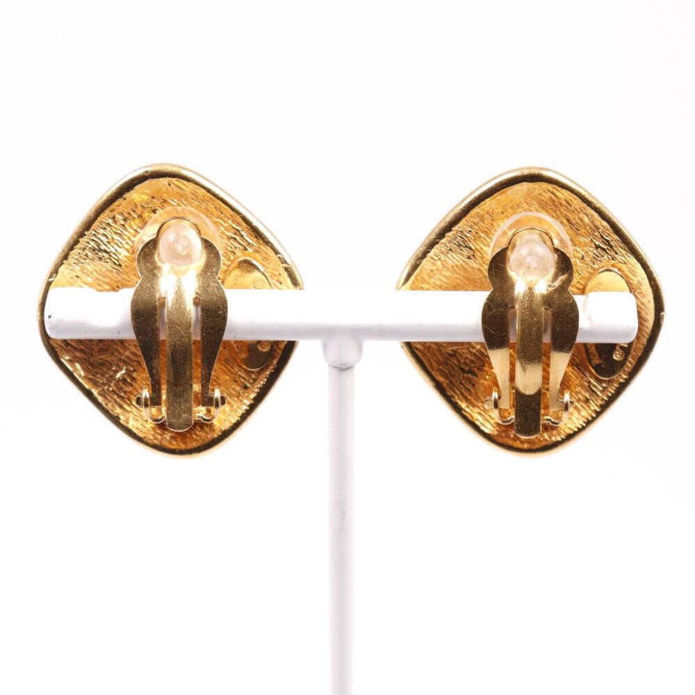 CHANEL vintage COCO Mark Earring Plated Gold Women - Picture 7 of 12